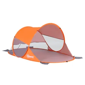 1-2 Person Pop up Beach Tent Hiking UV 30  Protection Patio Sun Shelter Portable Automatic - Orange