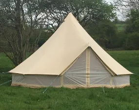 5m Bell Tent 285gsm 100% Natural Canvas | Mesh Wall