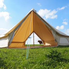 6m Bell Tent 285gsm 100% Natural Canvas | Twin Door