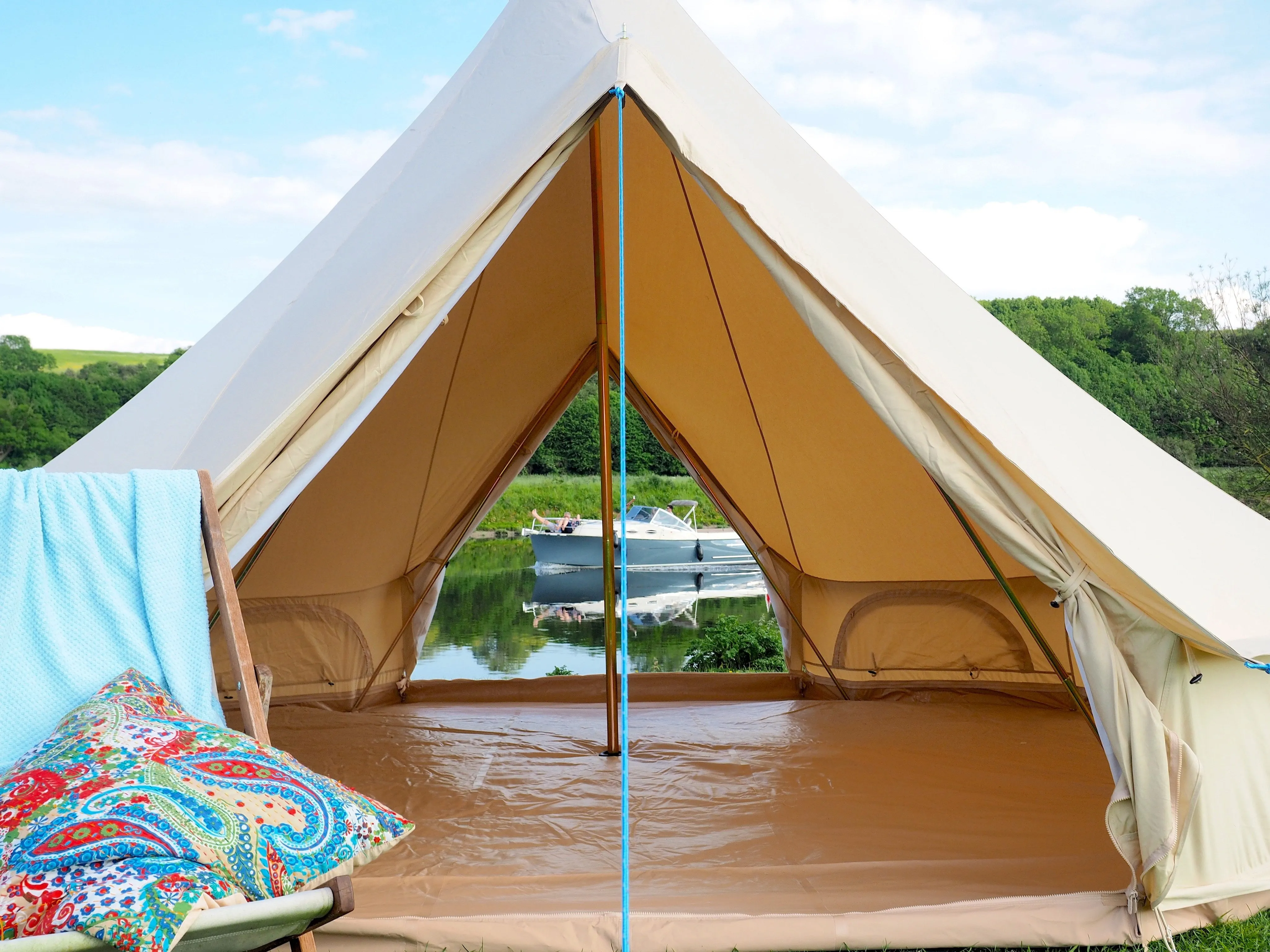 6m Bell Tent 285gsm 100% Natural Canvas | Twin Door