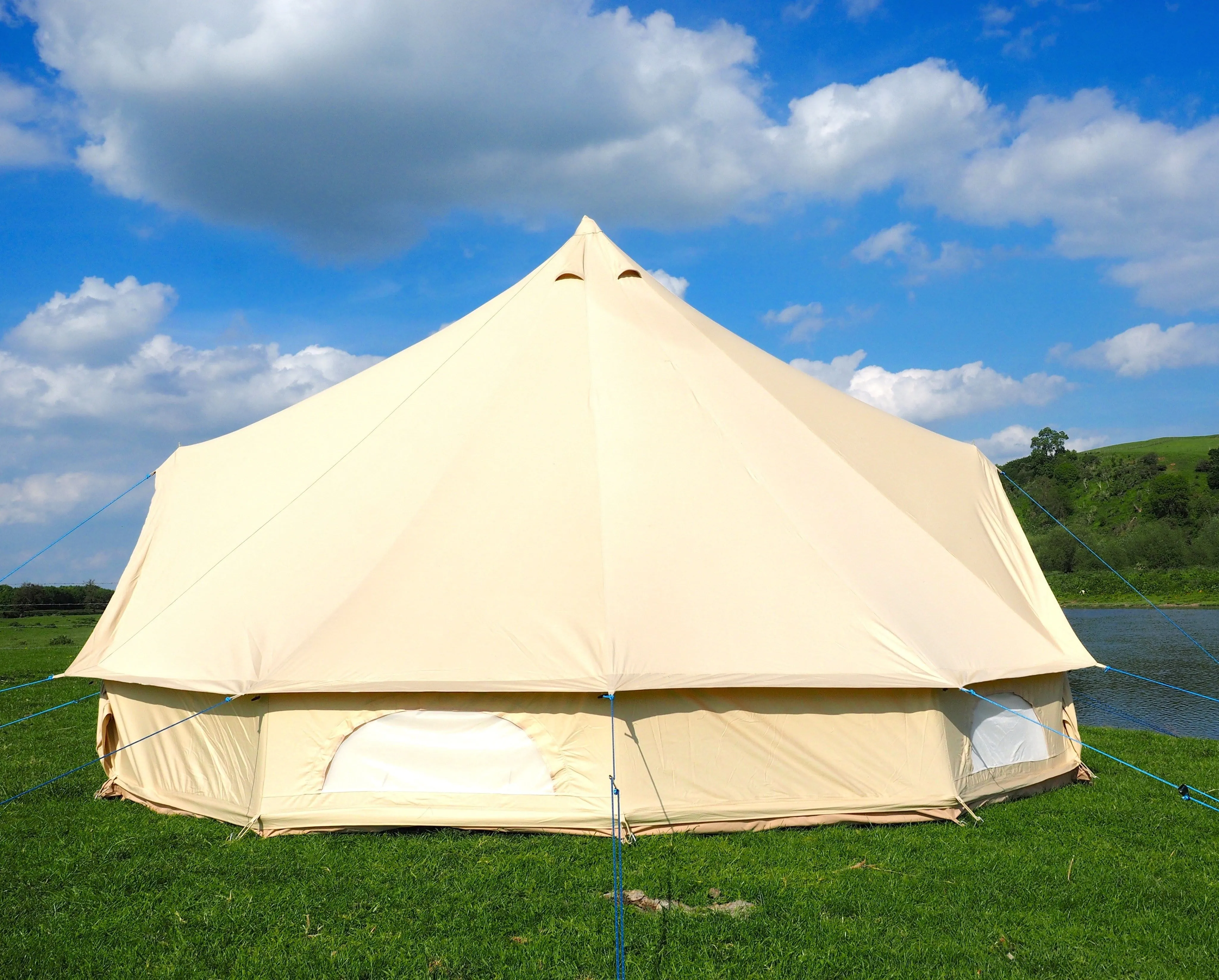 6m Bell Tent 285gsm 100% Natural Canvas | Twin Door