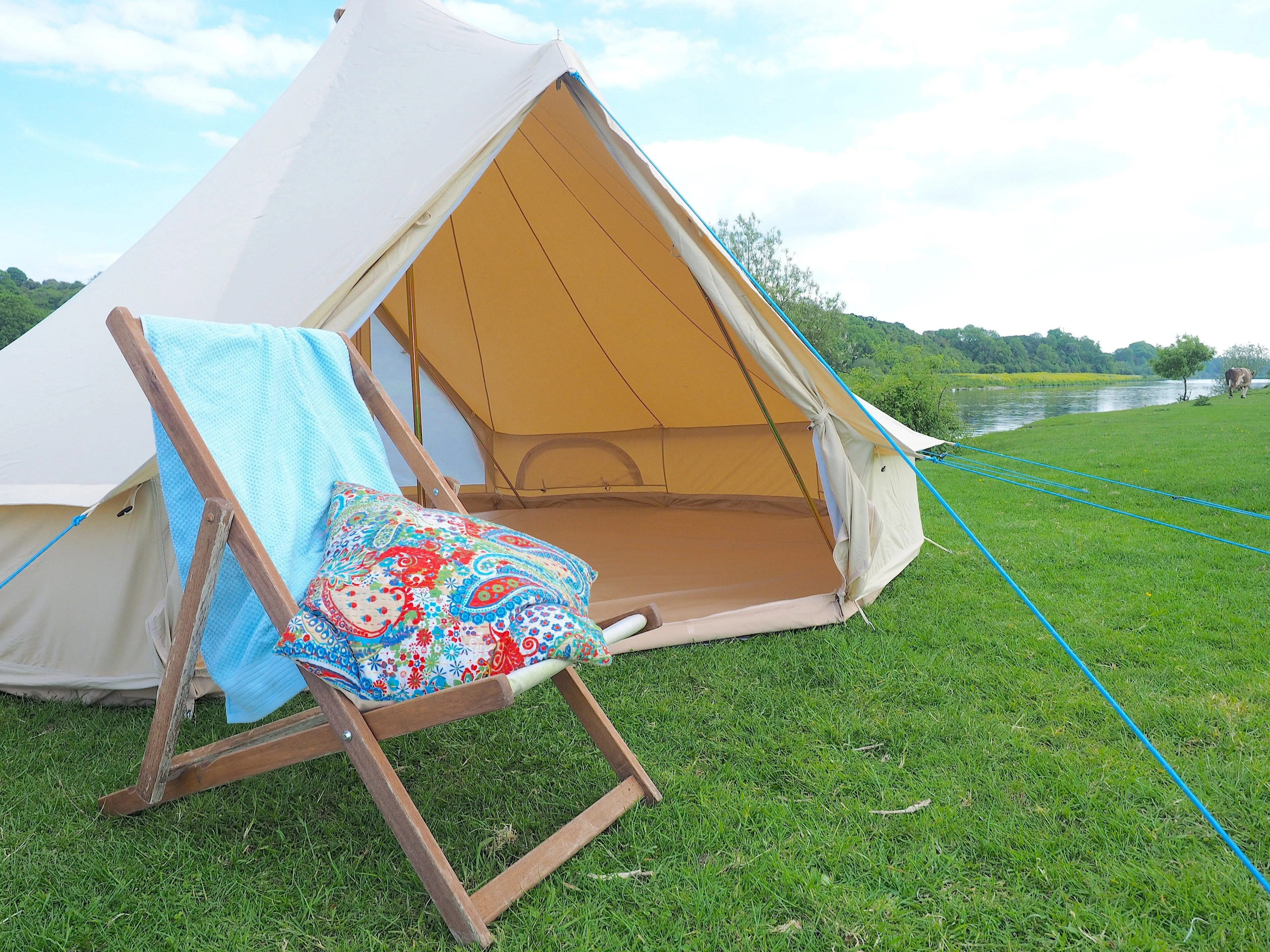 6m Bell Tent 285gsm 100% Natural Canvas | Twin Door