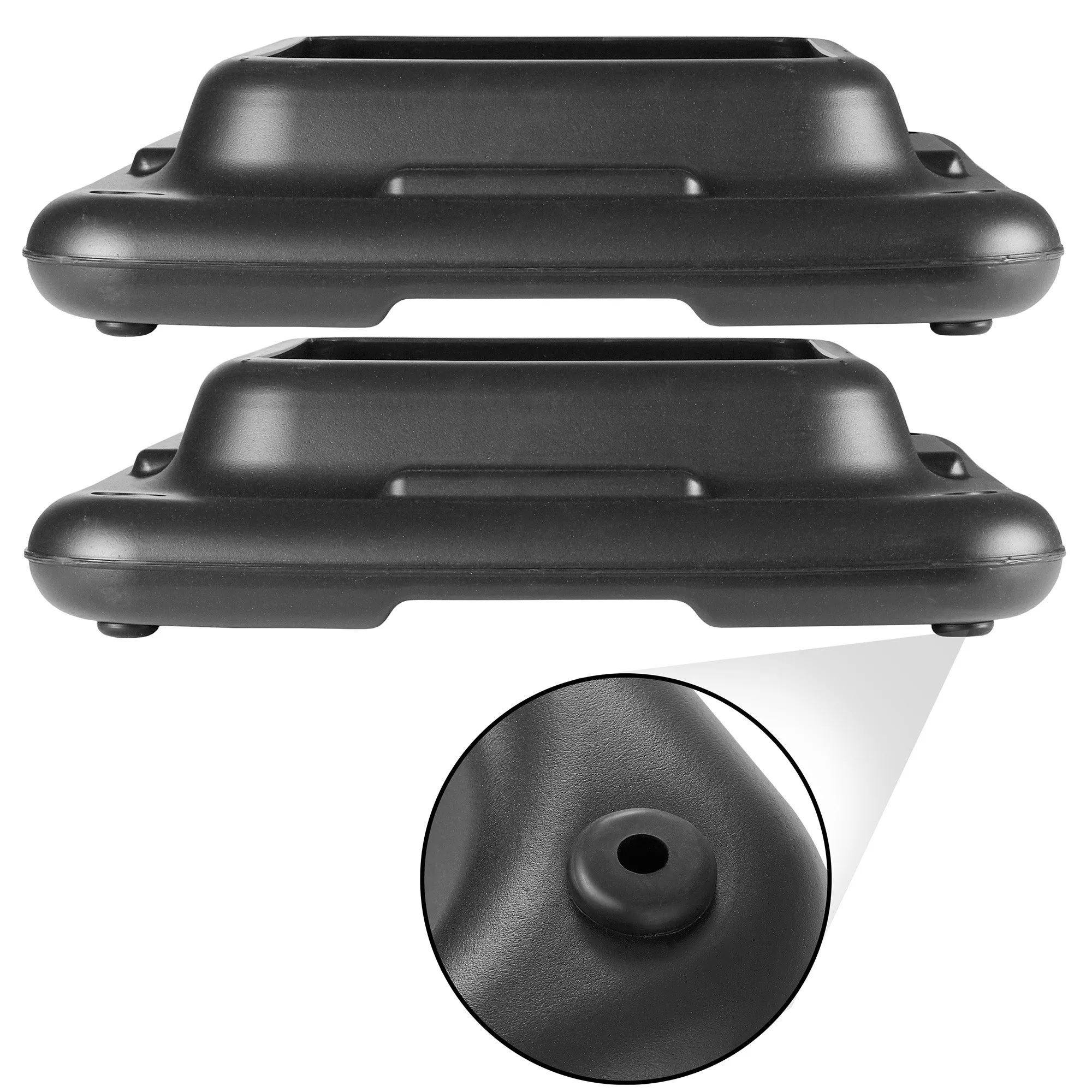 Aerobic Exercise Adjustable Step Platform Risers, 2 Pack - Black