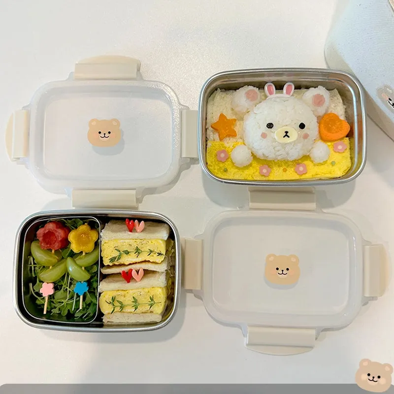 Bear Stainless Lunch Box Set with Lunch Bag