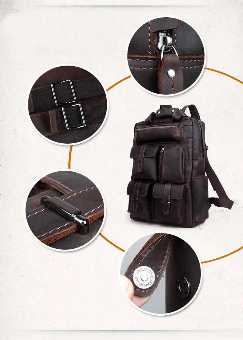 Crazy Horse Leather Backpack