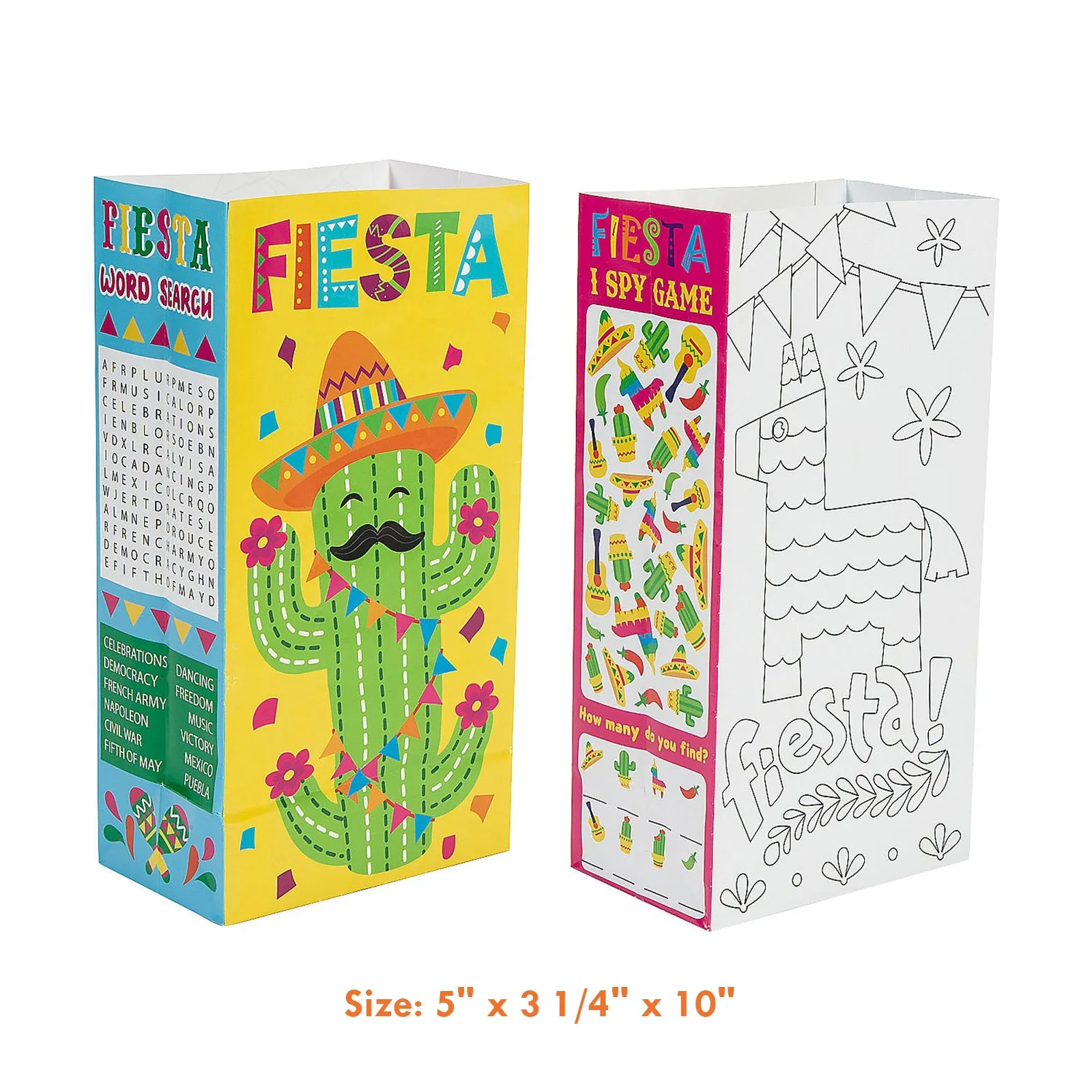 Fiesta Party Supplies - Activity Treat Bags with Fun Loop Straws for 12 Guests