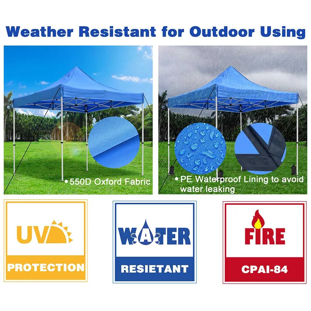 InstaHibit Waterproof Pop Up Canopy 10x10 Comml. Instant Canopy CPAI-84