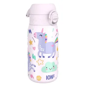 Leak Proof Kids Water Bottle, Stainless Steel, Unicorns, 400ml (13oz)