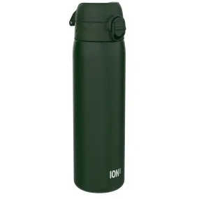 Leak Proof Slim Thermal Water Bottle, Insulated Steel, Dark Green, 500ml (17oz)