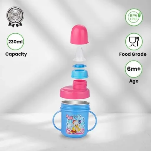 Liza Stainless Steel Baby Sipper Bottle with Soft Silicon Spout for Infant & Toddler