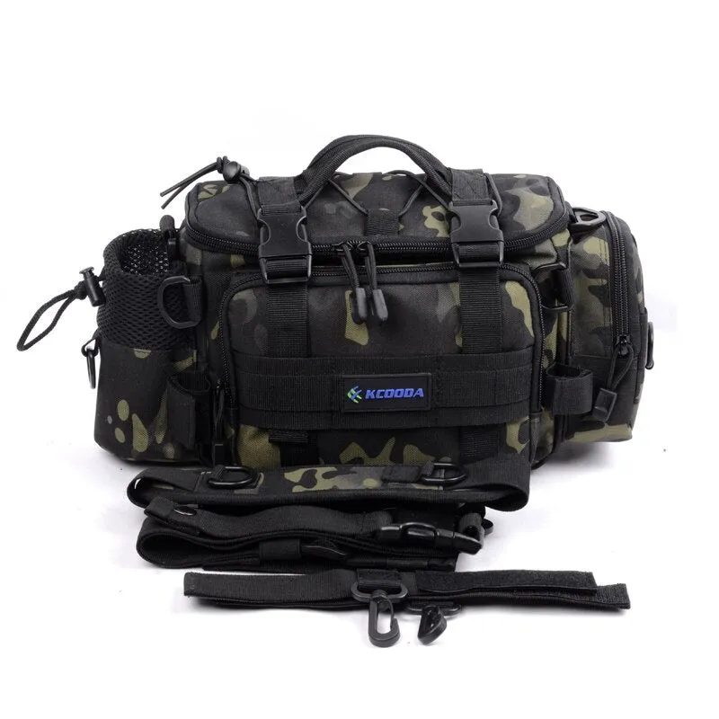 Multifunctional Fishing Bag Large Capacity Storage Fishing Tackle Lure Box Shoulder Bag Canvas Waist Bags Outdoor Sports Handbag