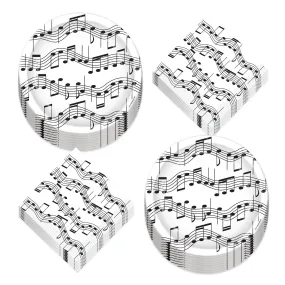 Musical Party Music Note Paper Dessert Plates and Beverage Napkins (Serves 16)