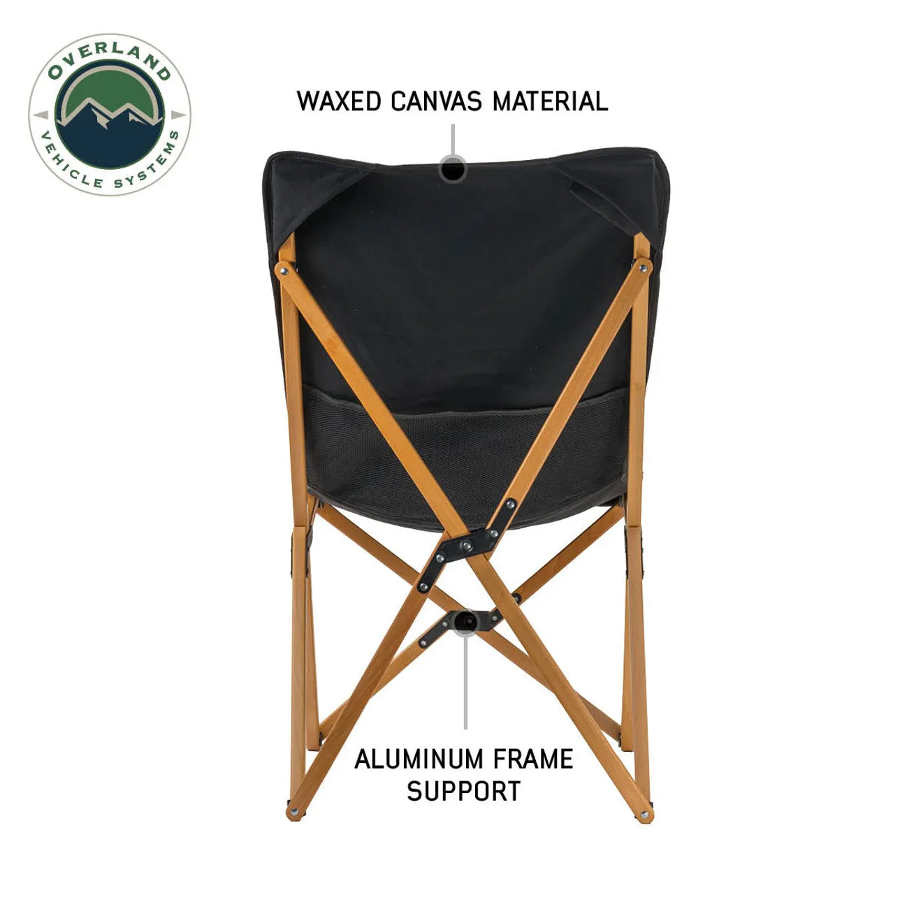 Overland Vehicle Systems Kick It Camp Chair - Wood Base & Storage Bag