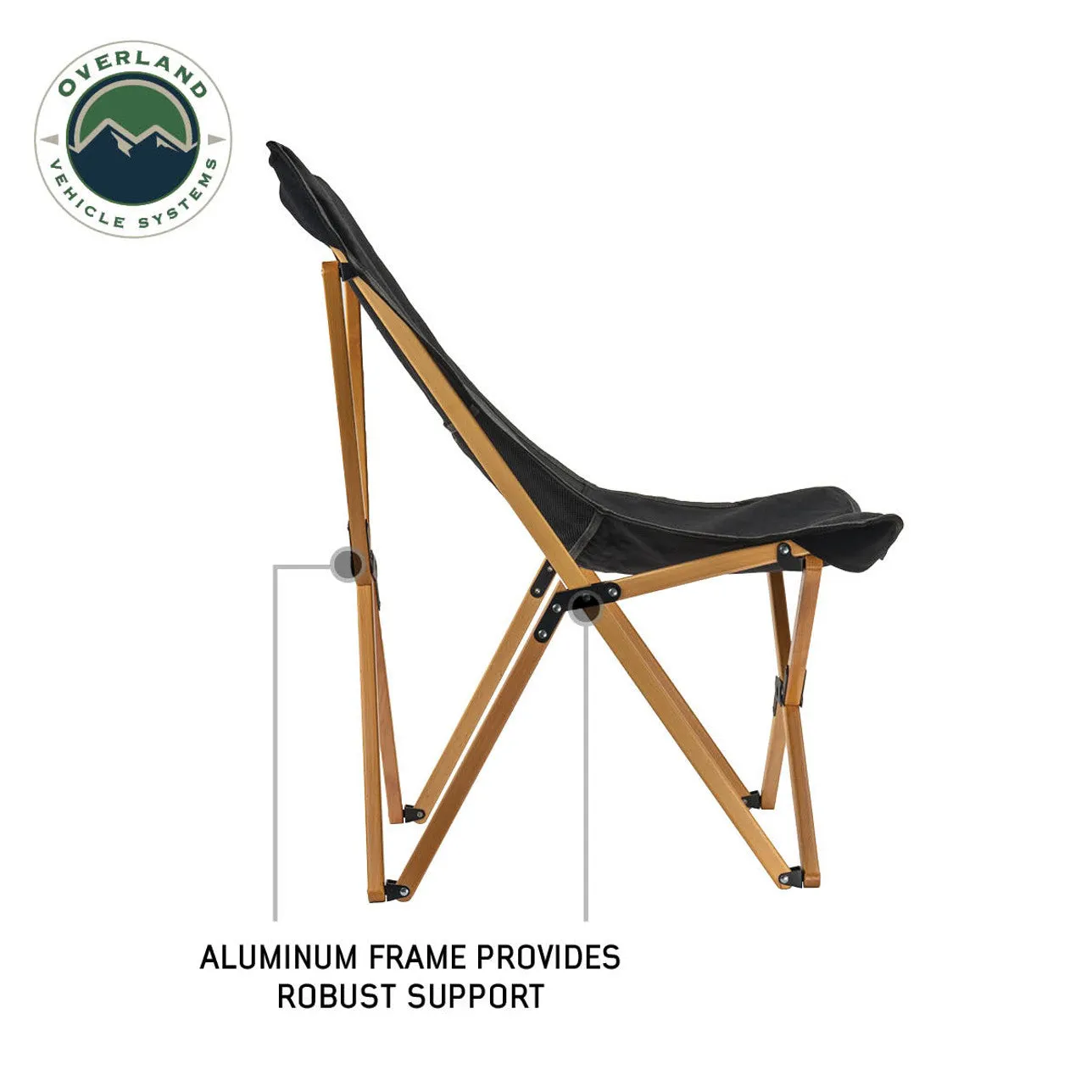 Overland Vehicle Systems Kick It Camp Chair - Wood Base & Storage Bag