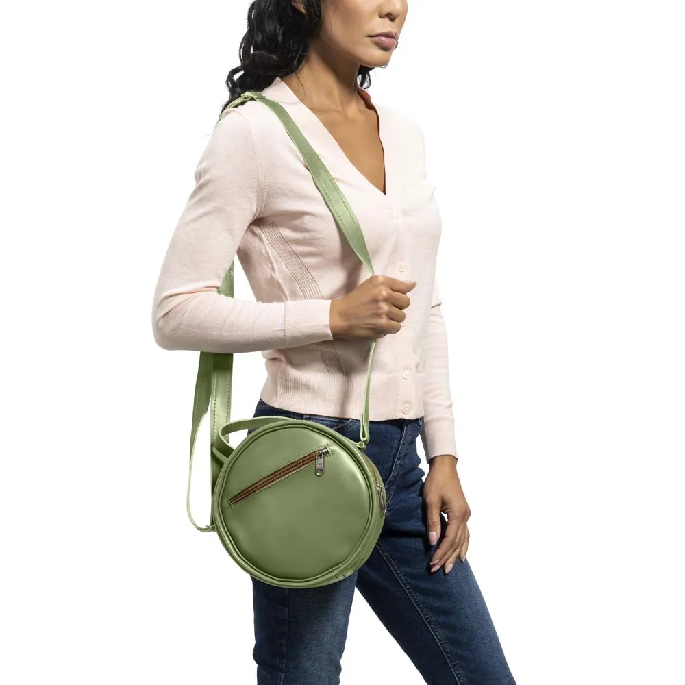 Round Leather Bag | Green