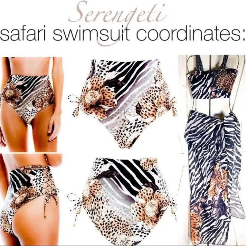 Swim Set SERENGETI swimsuit bikini   cover-up dress / midi or maxi skirt