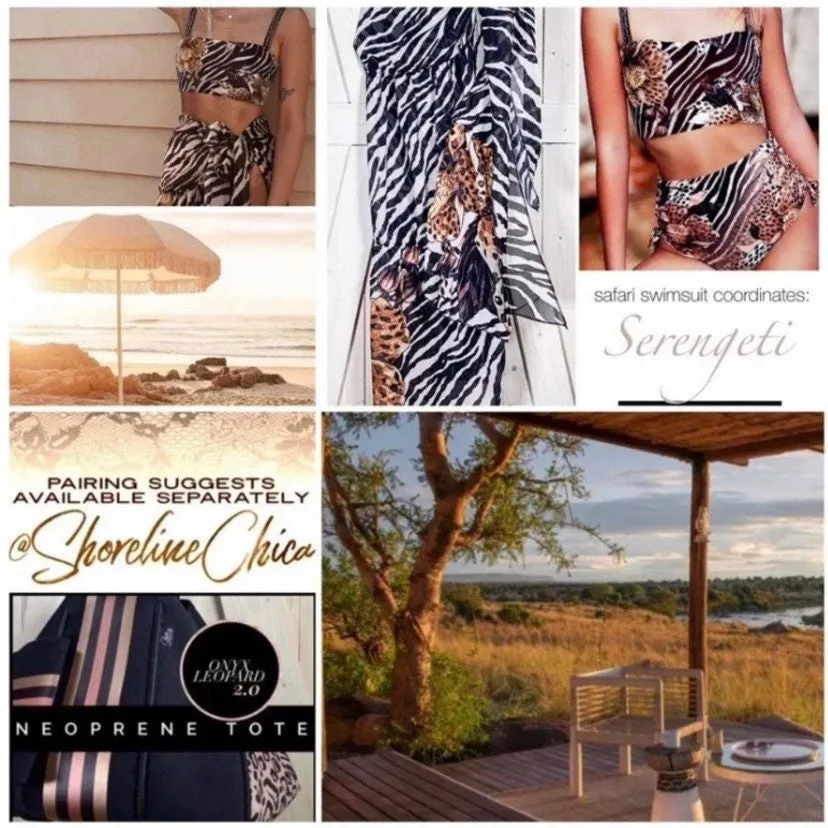 Swim Set SERENGETI swimsuit bikini   cover-up dress / midi or maxi skirt