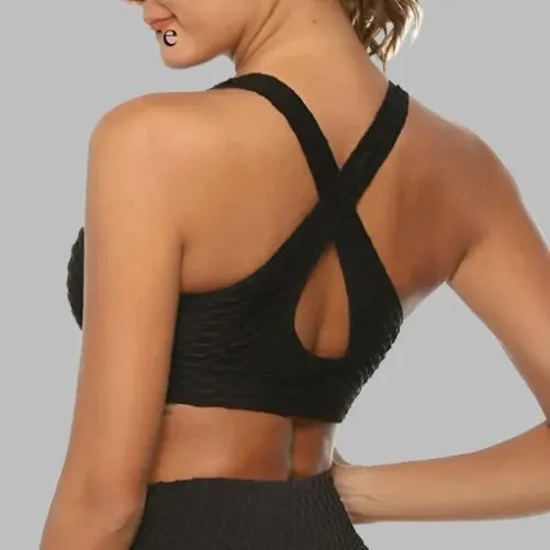 Women Fitness Elevate Your Workout Style: Backless Fitness Deep V-neck Yoga Bra